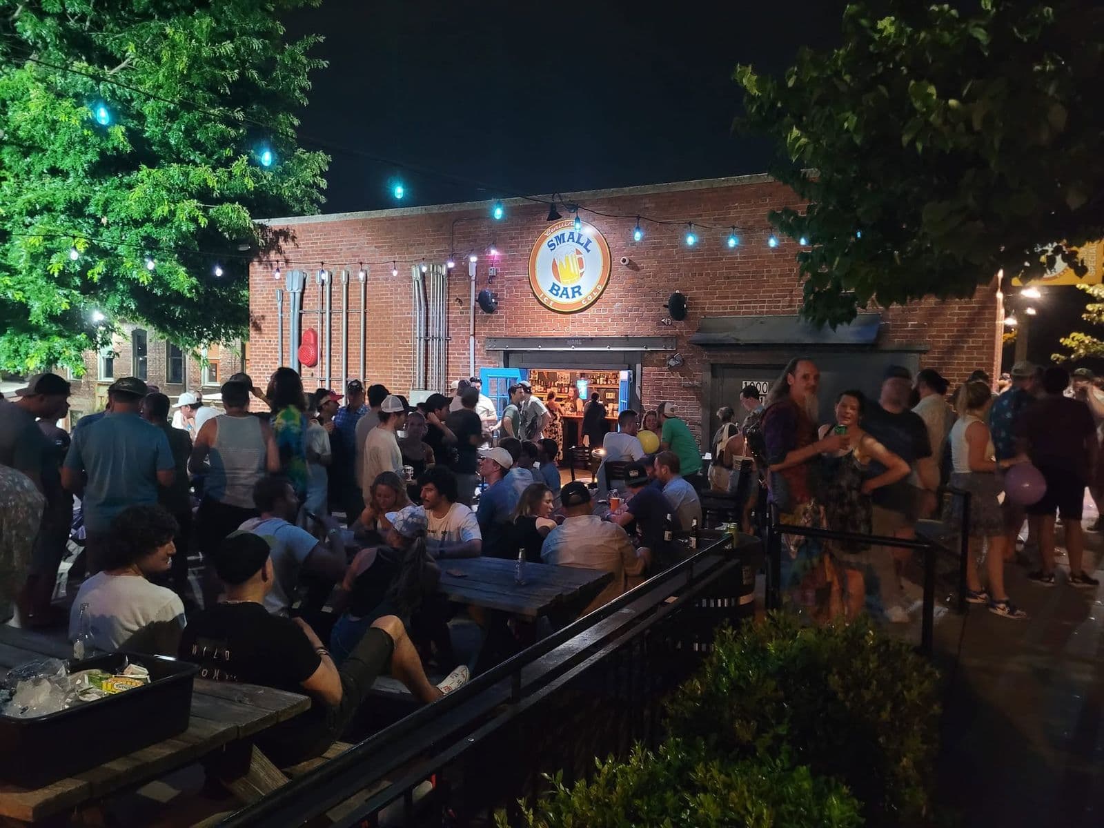 People at the Music Factory at night