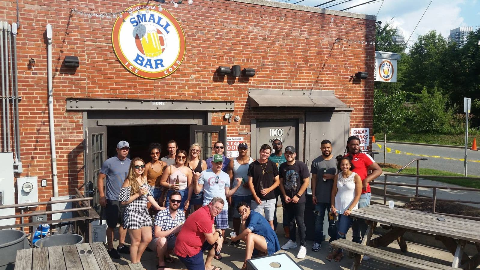 People in front of Music Factory location